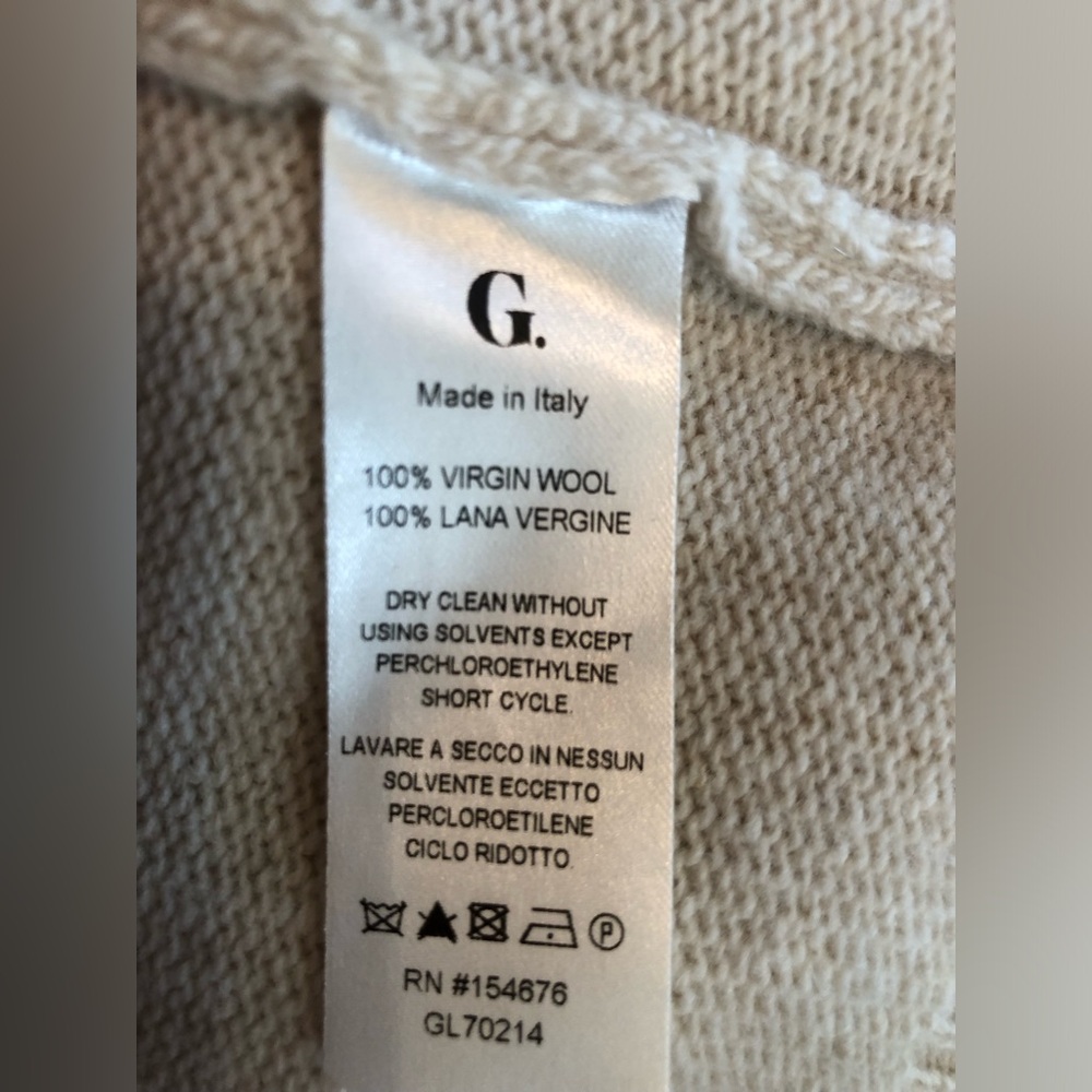 Share G. Label by Goop Virgin Wool Cardigan, No Belt, MED, Oatmeal, MSG 595 - Picture 10 of 11